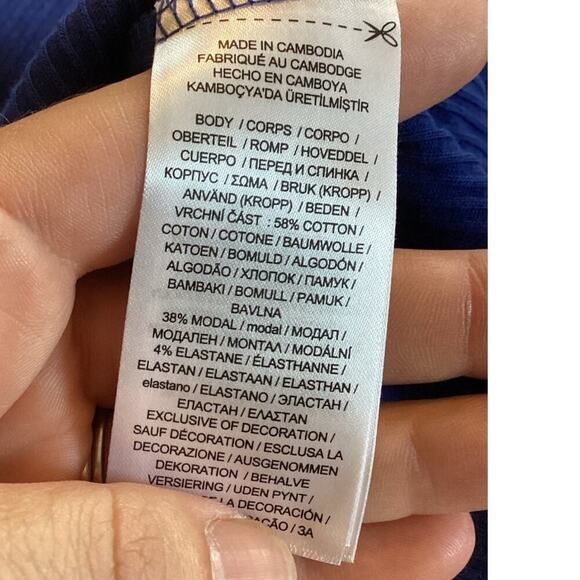 Ralph Lauren Womens Babydoll Top Size Small S Blue Black Label Twisted Front 90s - Picture 8 of 9